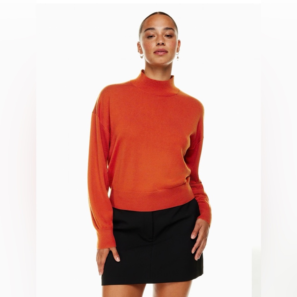 Aritzia Babaton Kath Sweater, merino wool, orange, size extra small